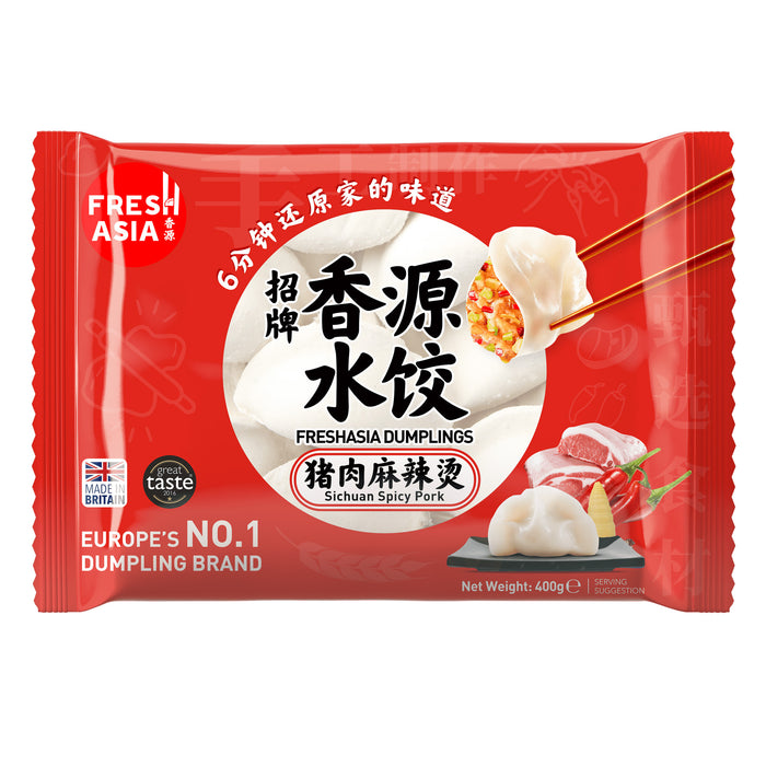 FRESH ASIA SICHUAN SPICY PORK DUMPLINGS 400G 香源猪肉麻辣燙水餃