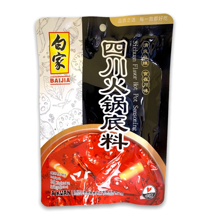 BAIJIA SICHUAN FLAVOUR HOT POT SEASONING 200G 白家调味料-四川火锅底料
