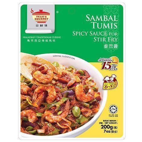 TEAN''S GOURMENT SAMBAL TUMIS SPICY SAUCE FOR STIR FRY 200G 田師傅參巴醬