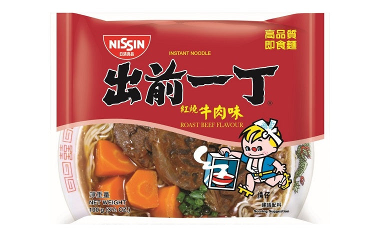 NISSIN ROAST BEEF FLAVOUR RAMEN NOODLES HONG KONG 100G 出前一丁 紅燒牛肉麵