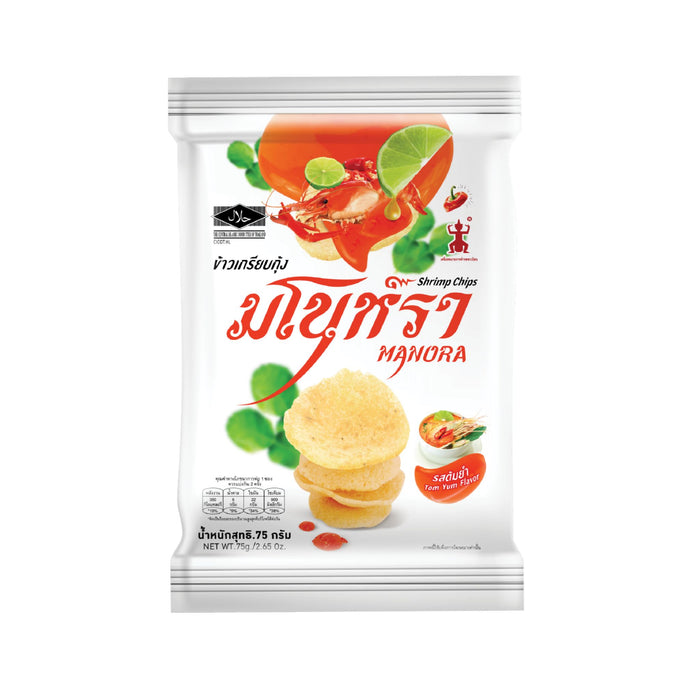 MANORA TOM YUM FLAVOUR FRIED SHRIMP CHIPS 75G