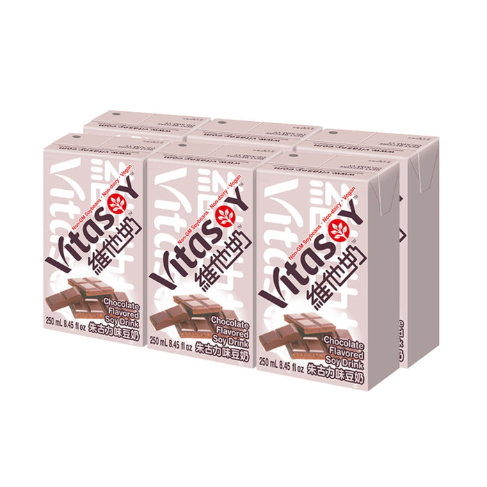 VITASOY CHOCOLATE SOY DRINK 250ML, PACK OF 6