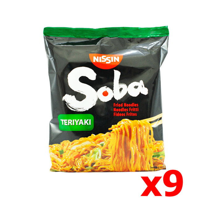 NISSIN SOBA TERIYAKI NOODLES PACKET, Case of 9 - 110G