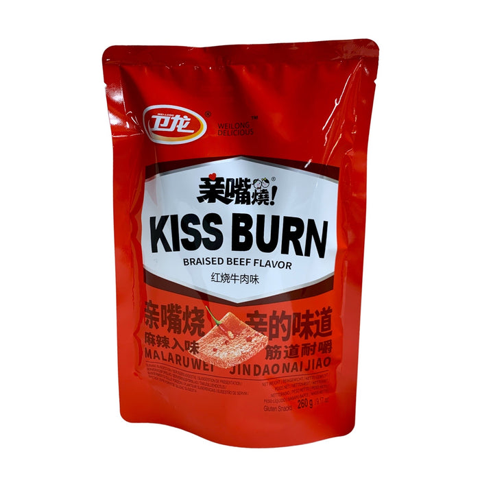 WEILONG KISS BURN GLUTEN SNACKS BRAISED BEEF 260G 衛龍親嘴燒-紅燒牛肉味