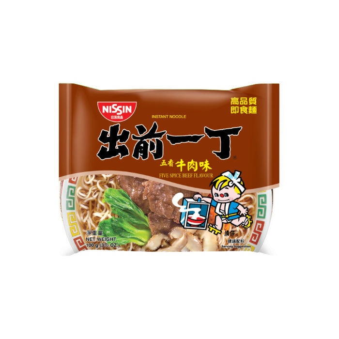 NISSIN FIVE SPICE BEEF RAMEN NOODLES HONG KONG 100G 出前一丁五香牛肉味