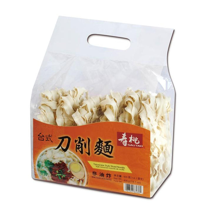 SAU TAO TAIWANESE STYLE SLICED NOODLES 400G 壽桃牌台式刀削麵