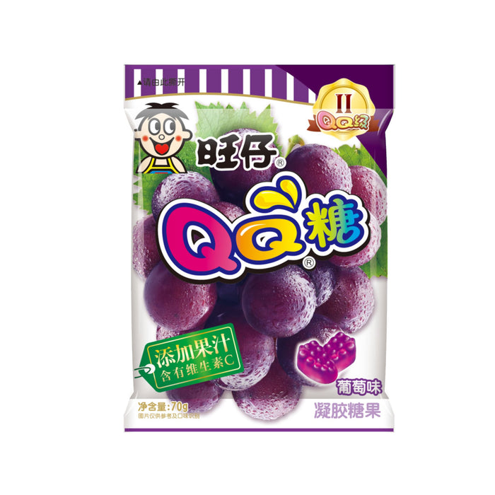WANT WANT QQ GRAPE SOFT GUMMY CANDY 70G 旺仔QQ糖(葡萄味) (BBD 21/05/2025)