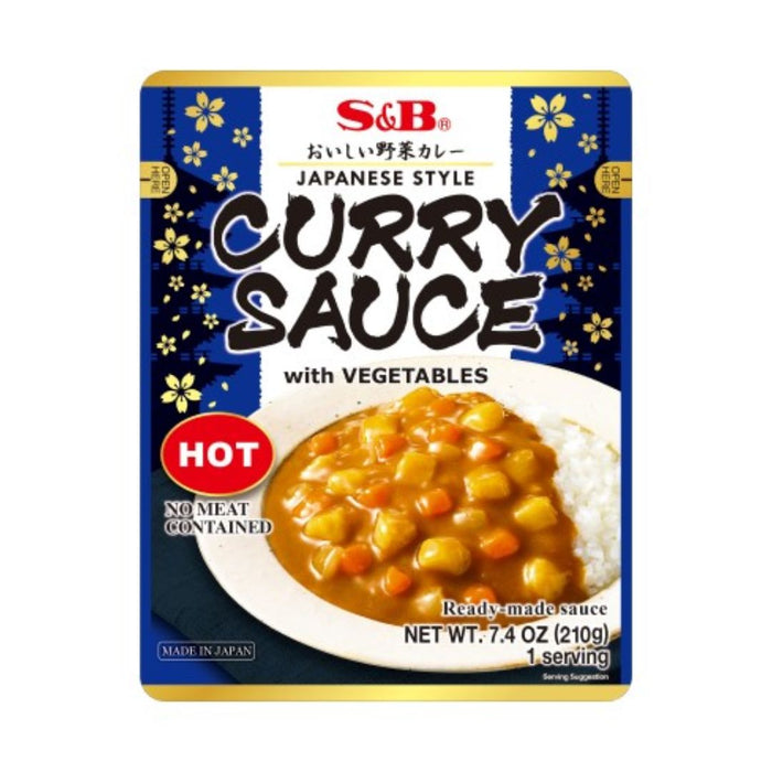 S&B JAPANESE CURRY SAUCE WITH VEGETABLES 210G (HOT)