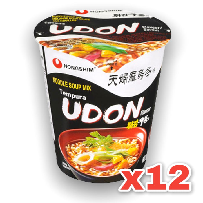NONGSHIM TEMPURA UDON CUP NOODLE, Case of 12