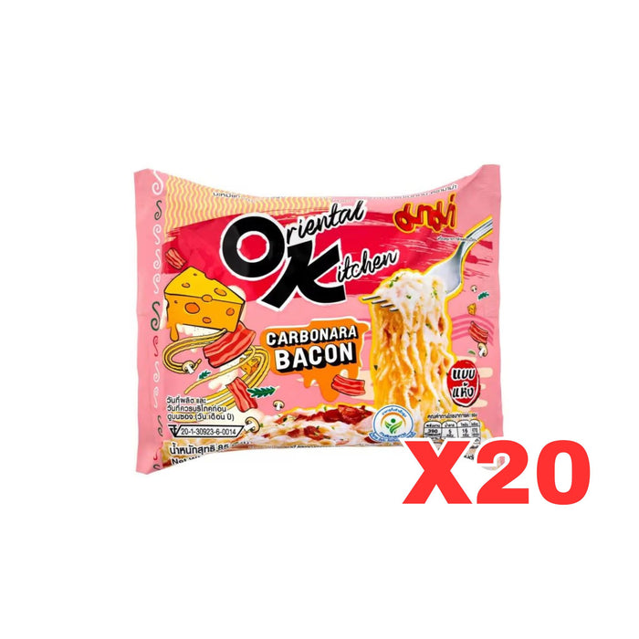 MAMA OK CARBONARA BACON NOODLE 85G, CASE OF 20