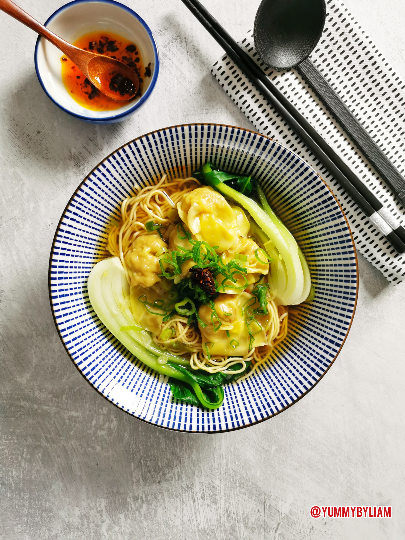 Pork & Prawn Wonton Noodle Soup - by Liam Lau