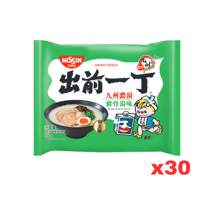 NISSIN KYUSHU TONKOTSU RAMEN NOODLE HONG KONG 30X100G 出前一丁 九州濃湯豬骨湯味湯麵 (MAX 3 CASES PER CUSTOMER)