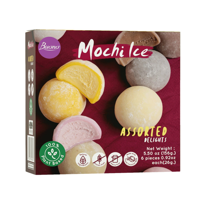BUONO VEGAN ASSORTED MOCHI ICE DESSERT 156G