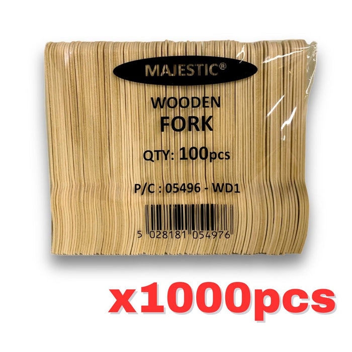 MAJESTIC WOODEN FORKS, Case of 1000 pieces