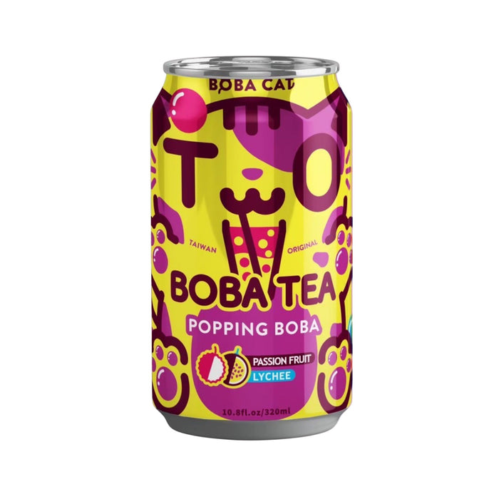 BOBA CAT PASSIONFRUIT & LYCHEE BUBBLE TEA 315ML