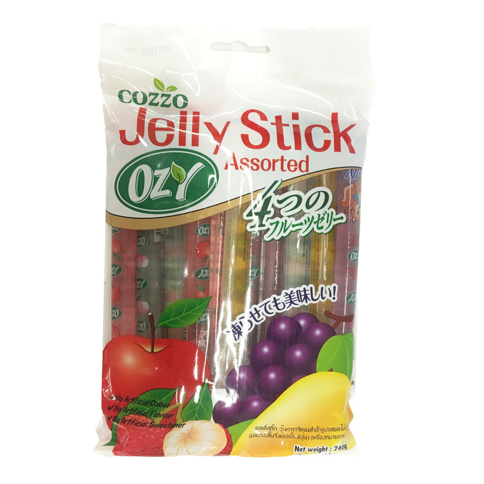 OZY ASSORTED FRUIT JELLY STICKS - JELLY STRAWS 240G