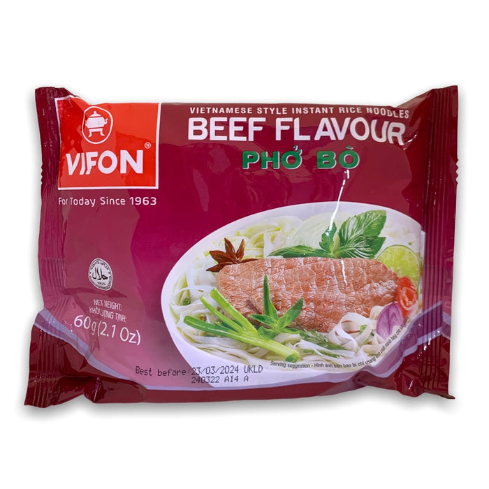 VIFON BEEF FLAVOUR RICE NOODLE - 60G