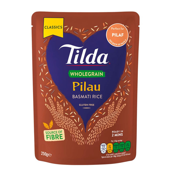 TILDA WHOLEGRAIN PILAU BASMATI RICE 250G