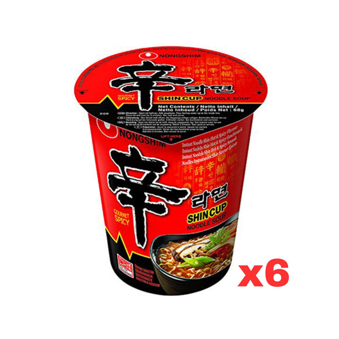 NONGSHIM SHIN RAMYUN CUP NOODLE 86G, CASE OF 6