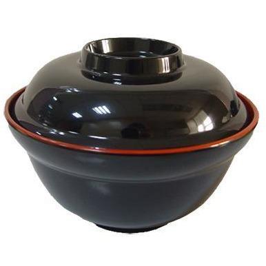 RED & BLACK NOODLE BOWL WITH LID