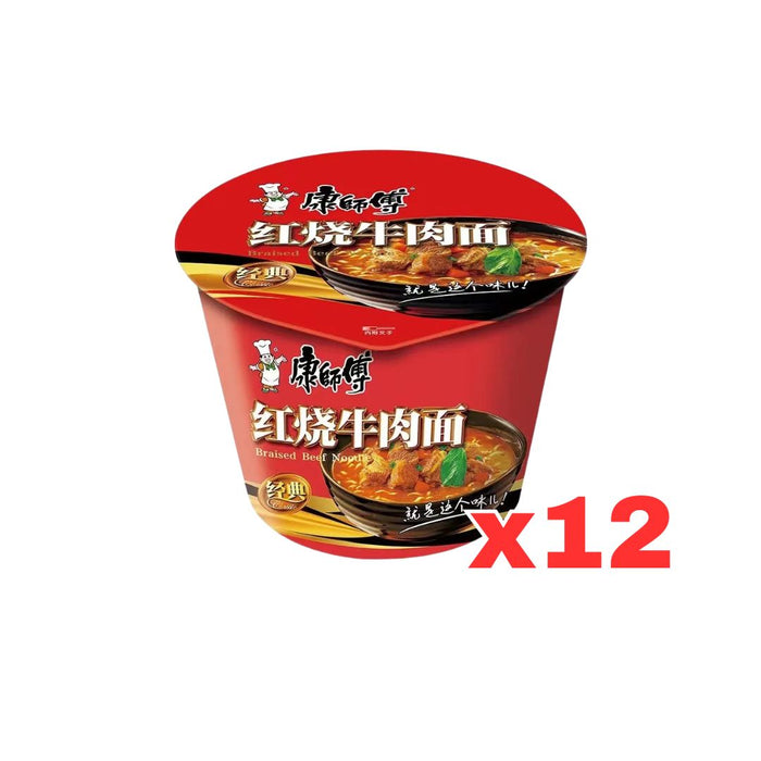 MASTER KONG BRAISED BEEF BOWL, CASE OF 12 康師傅紅燒牛肉口味桶麵