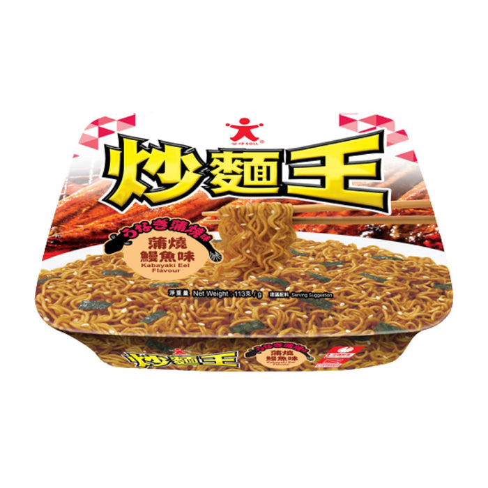 DOLL EEL KABAYAKI FRIED NOODLE BOWL 113G 公仔炒麵王 (蒲燒鰻魚味) (BBD:10/2026)