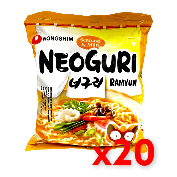 NONGSHIM NEOGURI SEAFOOD & MILD NOODLE RAMYUN, CASE OF 20