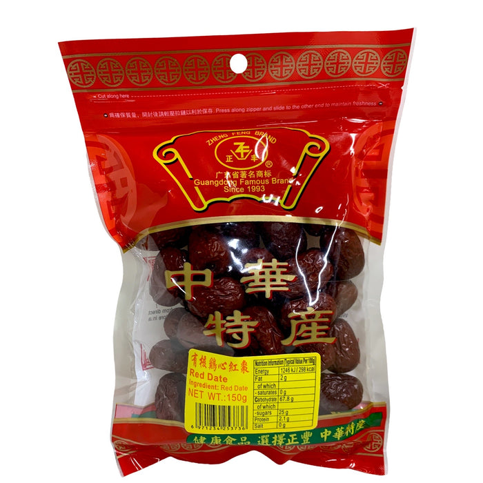 ZHENG FENG RED DATES 150G 正豐有核雞心紅棗