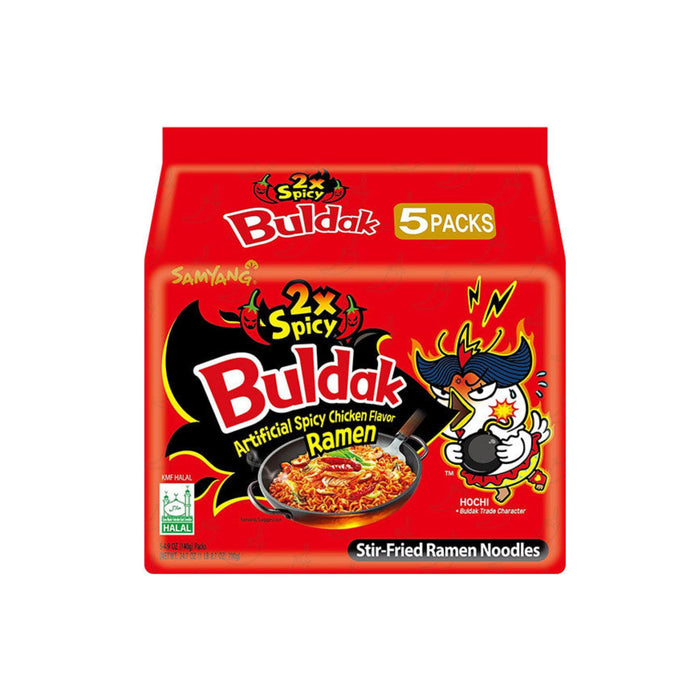 SAMYANG BULDAK 2X SPICY HOT CHICKEN RAMEN 140G, PACK OF 5