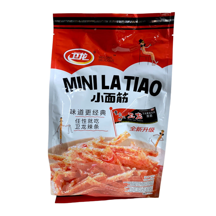 WEILONG LATIAO MINI GLUTEN STRIPS HOT FLAVOUR 360G 衛龍小面筋香辣味