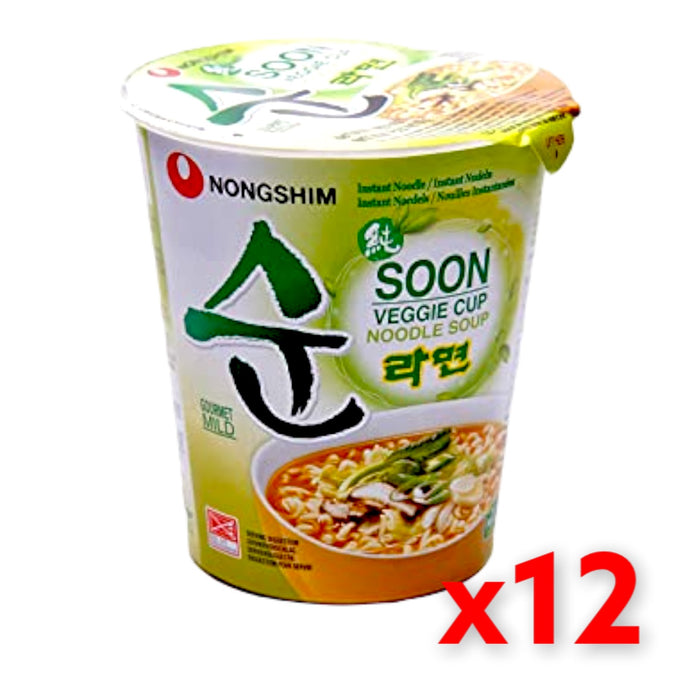 NONGSHIM SOON VEGGIE CUP NOODLE, CASE OF 12