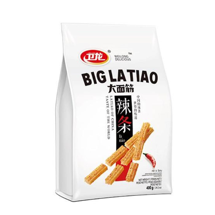 WEILONG LATIAO GLUTEN STRIPS HOT FLAVOR 400G 卫龙大面筋香辣味