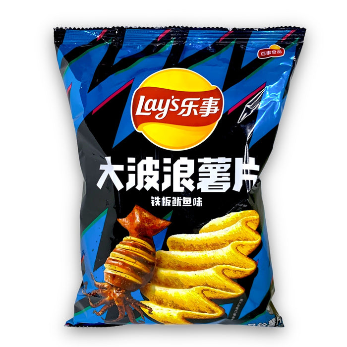 LAY'S BIG WAVE POTATO CRISPS TEPPANYAKI SQUID FLOVOUR 70G 樂事大波浪鐵板魷魚味薯片
