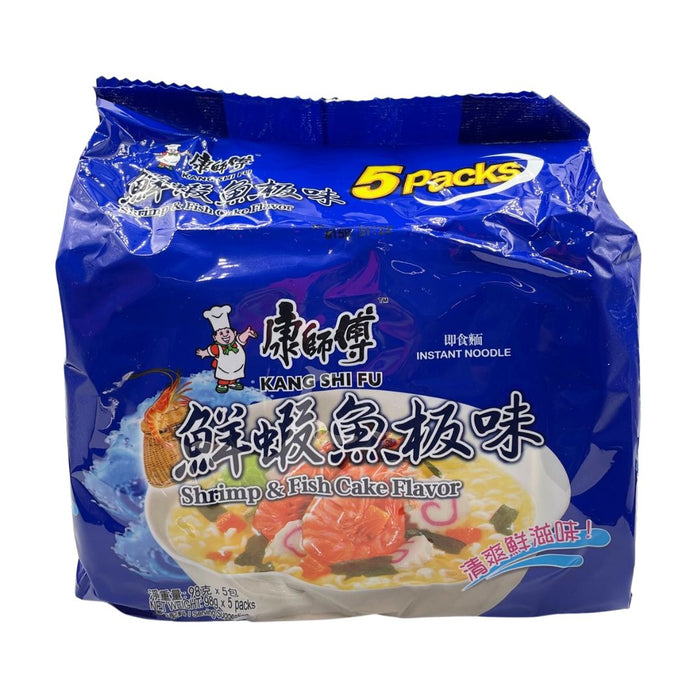 MASTER KONG SHRIMP FISH CAKE NOODLE, PACK OF 5 康師傅鮮蝦魚板味即食麵 (5包裝)