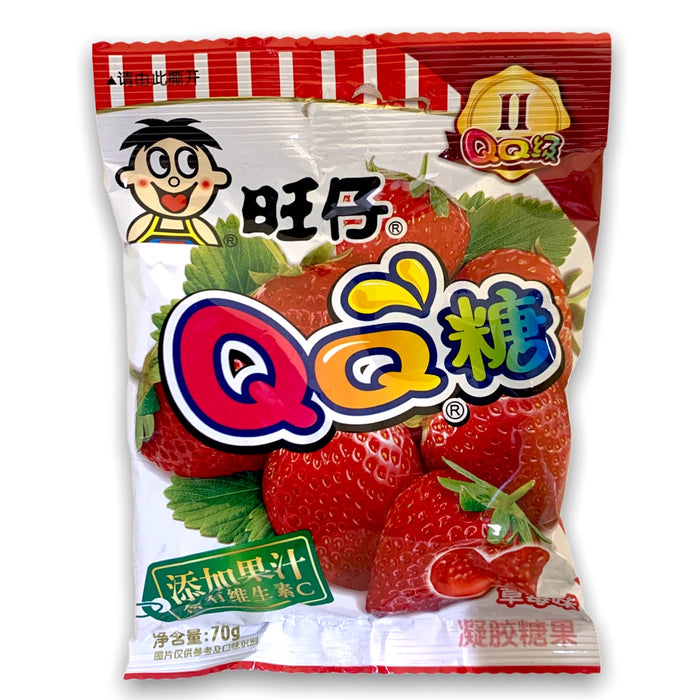 WANT WANT QQ STRAWBERRY SOFT CANDY - 70G 旺仔QQ糖(草莓味)