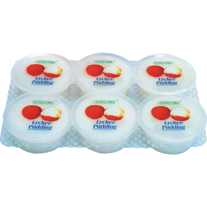 COCON NATA DE COCO PUDDING LYCHEE 6X80G 荔枝椰果布丁