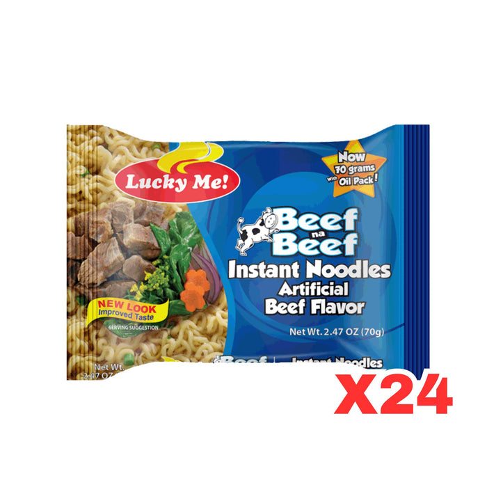 LUCKY ME BEEF INSTANT NOODLES 55G, CASE OF 24