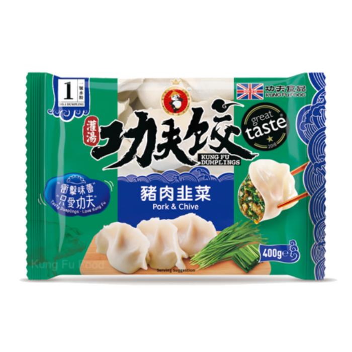 KUNG FU PORK & CHIVE DUMPLINGS 400G 功夫水餃-豬肉韮菜
