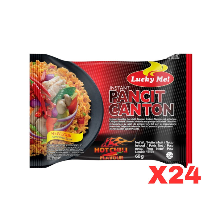 LUCKY ME HOT CHILLI INSTANT PANCIT CANTON NOODLES 60G, CASE OF 24