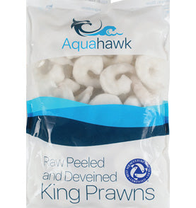 AQUAHAWK 26/30 INDIVIDUALLY QUICK FROZEN PEELED & DEVEINED PRAWNS - 700G NET