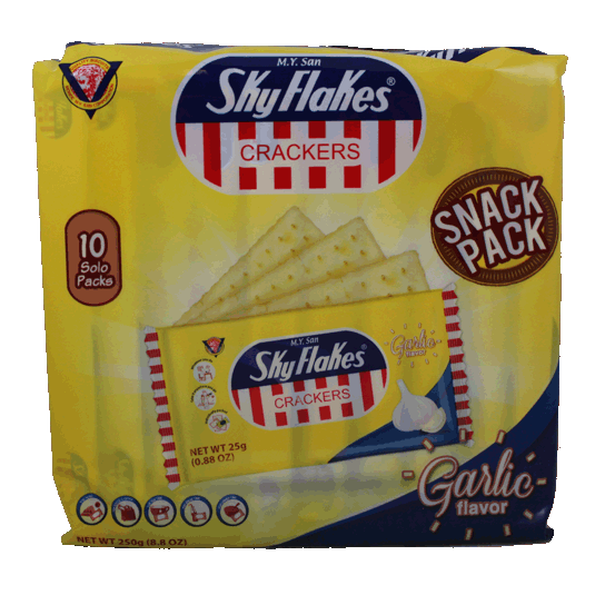 SKYFLAKES BISCUIT GARLIC 10''S SINGLE PACKETS 250G