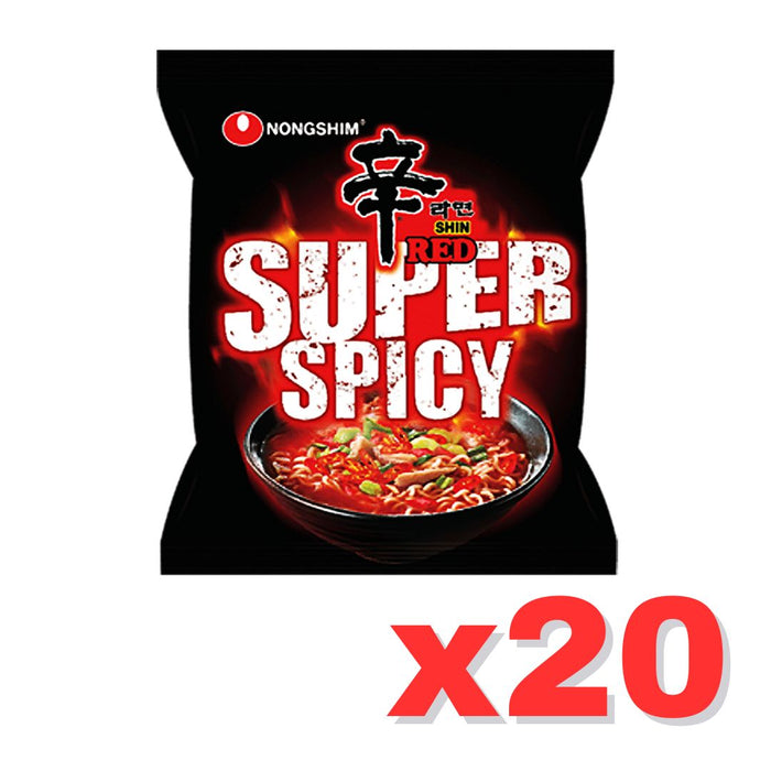 NONGSHIM SHIN RED SUPER SPICY, Pack of 20