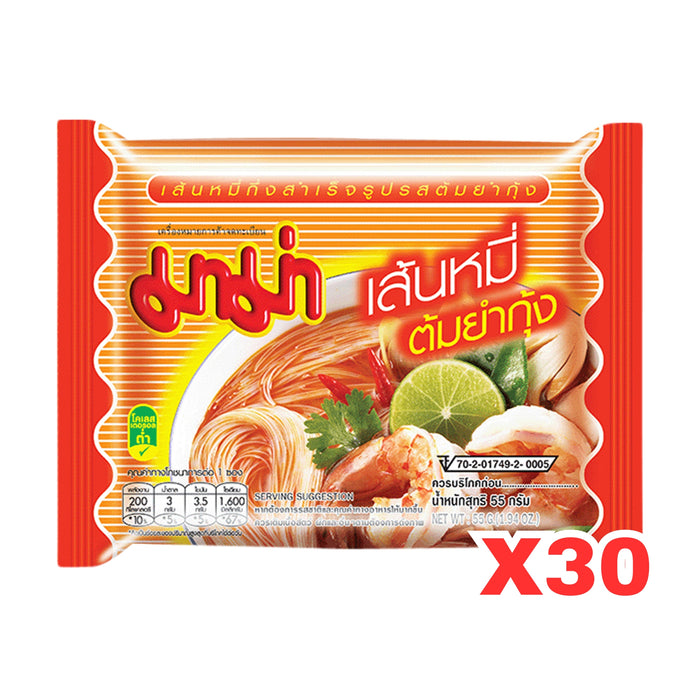 MAMA SHRIMP TOM YUM GOONG RICE VERMICELLI 55G, CASE OF 30