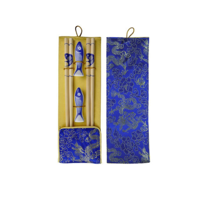 CAMEO KOI FISH CHOPSTICKS BLUE GIFT BAG