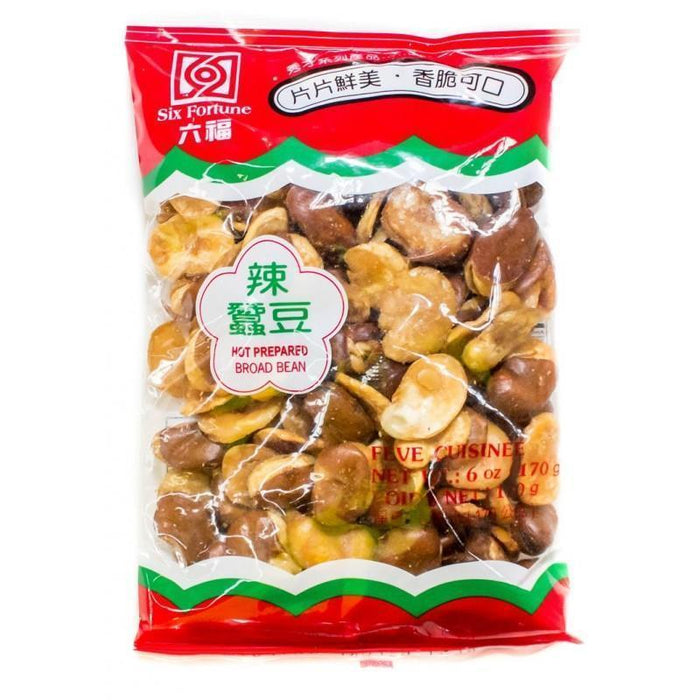 SIX FORTUNE PREPARED HOT BROAD BEAN 170G 六福蠶豆 - 辣