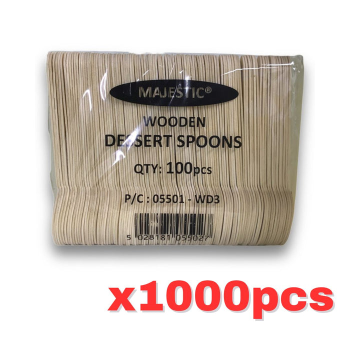 MAJESTIC WOODEN DESSERT SPOONS, Case of 1000 pieces
