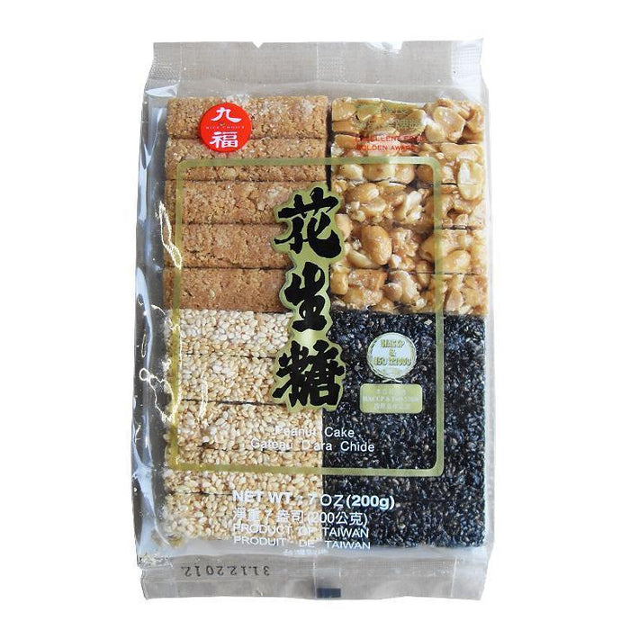 NICE CHOICE PEANUT &amp; SESAME CAKE BISCUIT 170G 九福四合一花生芝麻糖