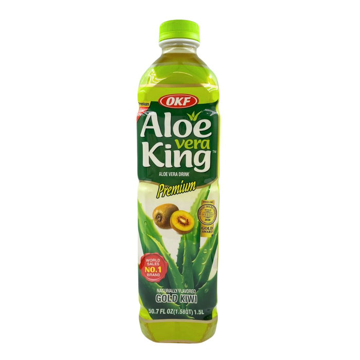 OKF GOLD KIWI ALOE DRINK 1.5LTR 蘆薈飲品 奇異果味 (大樽)