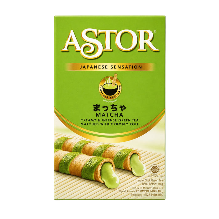 MAYORA ASTOR MATCHA WAFER ROLLS 40G
