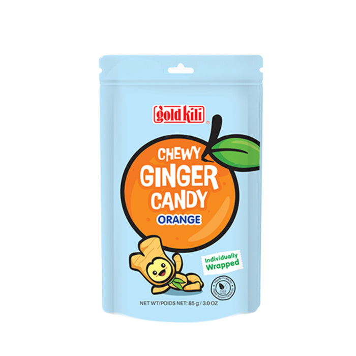 GOLD KILI ORANGE FLAVOUR CHEWY GINGER CANDY 85G